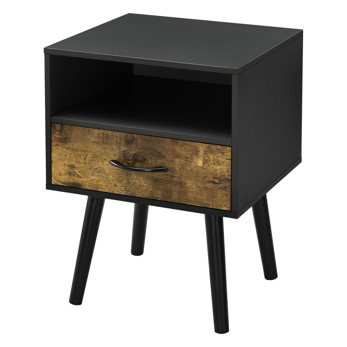 BEISTELLTISCH Gävle - Dunkelbraun/Schwarz, Holz/Holzwerkstoff (40/42/57cm) - [en.casa]