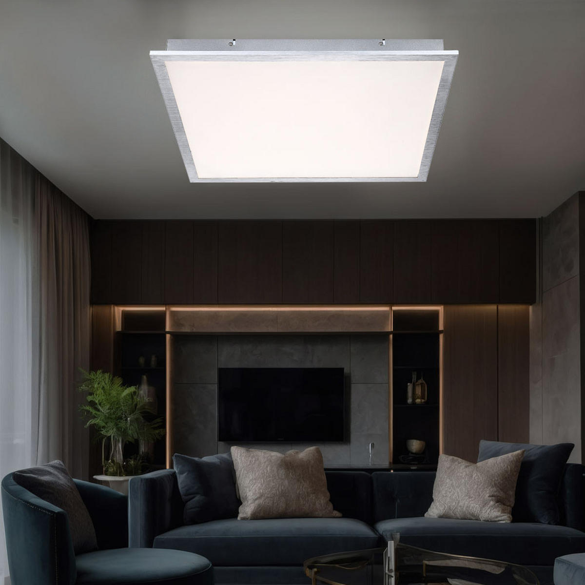 LED DECKENLEUCHTE Acryl Silber quadratisch - Silberfarben, Metall (60/60/6cm) - Globo Lighting