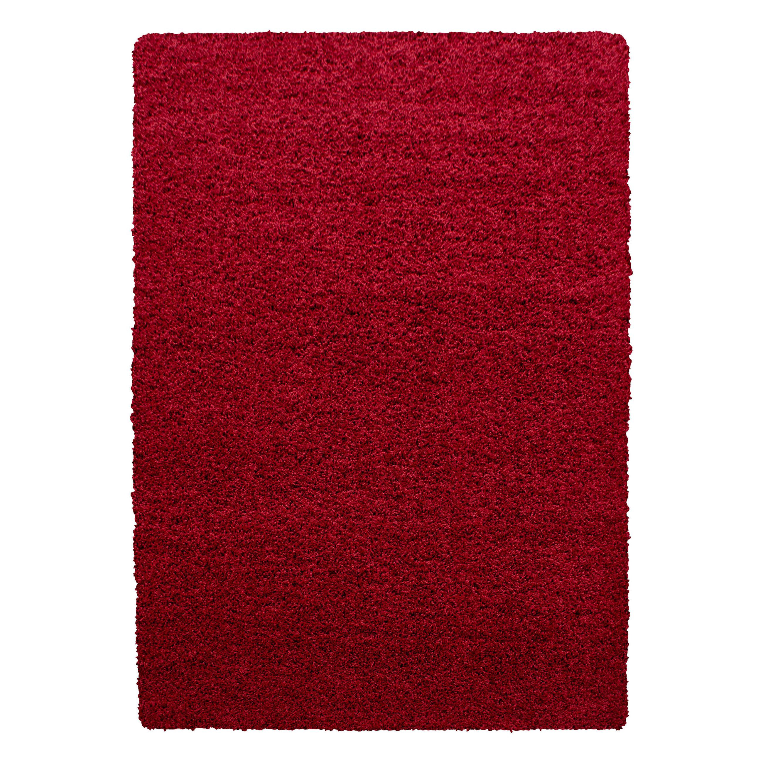TEPPICH Hochflor Unifarben Polypropylen Wohnzimmer Shaggy Rot Rechteckig 160x230 - Rot, Textil (160/230cm) - KADIMA DESIGN
