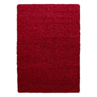 TEPPICH Hochflor Unifarben Polypropylen Wohnzimmer Shaggy Rot Rechteckig 200x290 - Rot, Textil (200/290cm) - KADIMA DESIGN