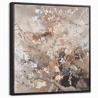 LEINWAND Bilder mit Rahmen - Mandelblüte - Kunst - Van Gogh - Beige - Abstrakt - 50x50 - Braun, Textil (50/50cm) - MuchoWow