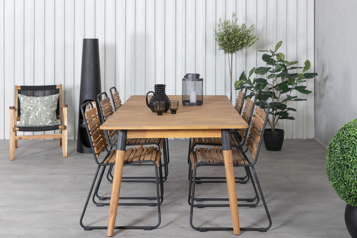 GARTENTISCH Teak Dekor - Teakfarben, Holzwerkstoff (210/100/75cm) - ebuy24