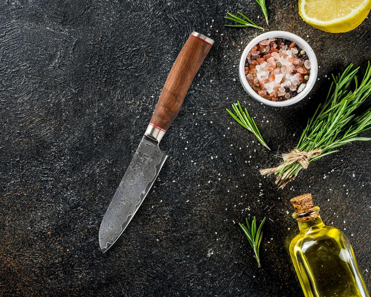 MESSER-SET 3-TEILIG 9,5–17,5 cm - Nussbaumfarben, Holz/Metall - Zayiko