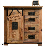 KOMMODE Florenz 90x45x100 cm massives Mangoholz - Schwarz/Braun, Holz (90/100/45cm) - Mr. Deko