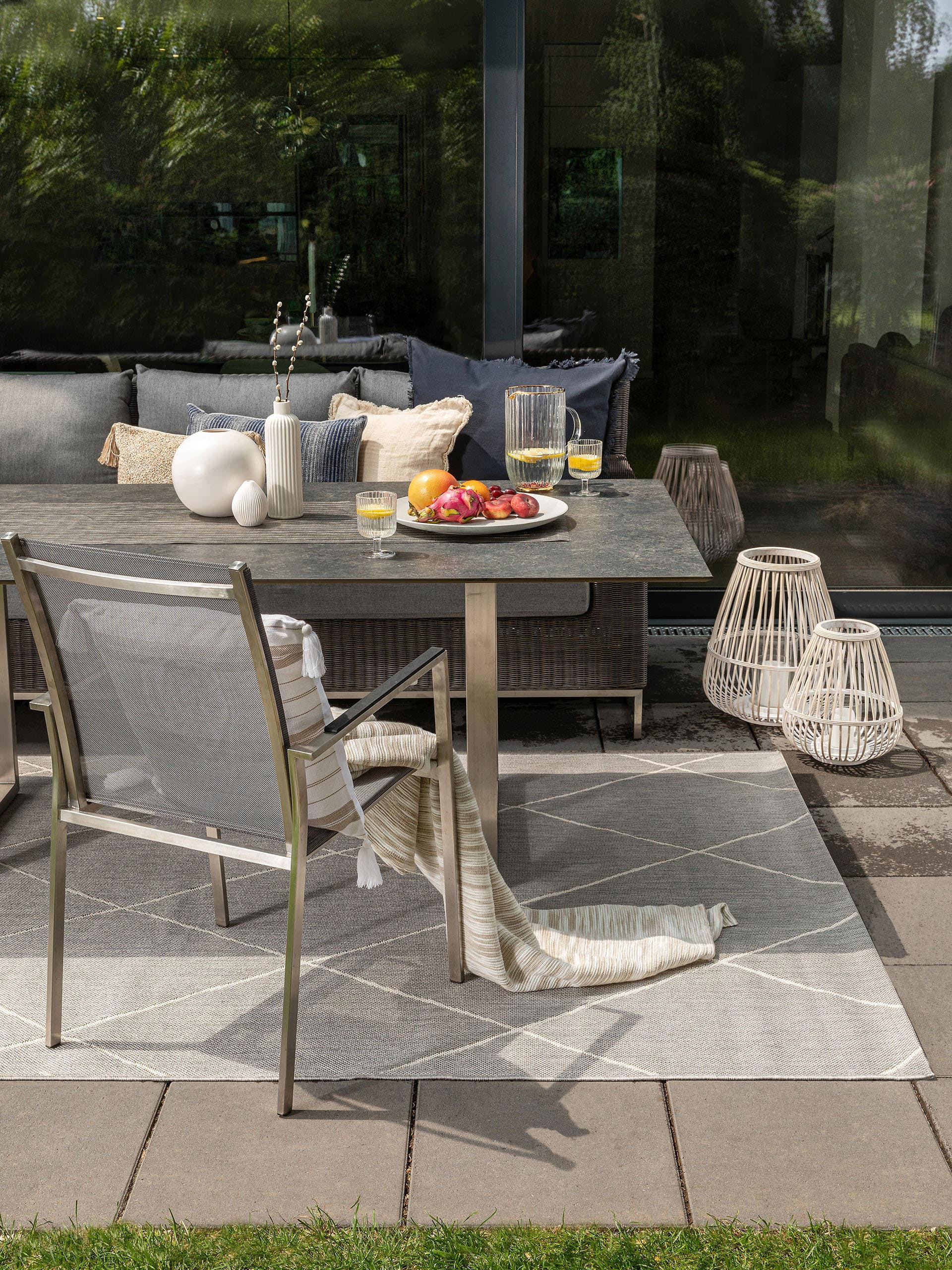 OUTDOORTEPPICH Metro Grau 140x200 cm - Grau, Textil (140/200cm) - benuta Nest