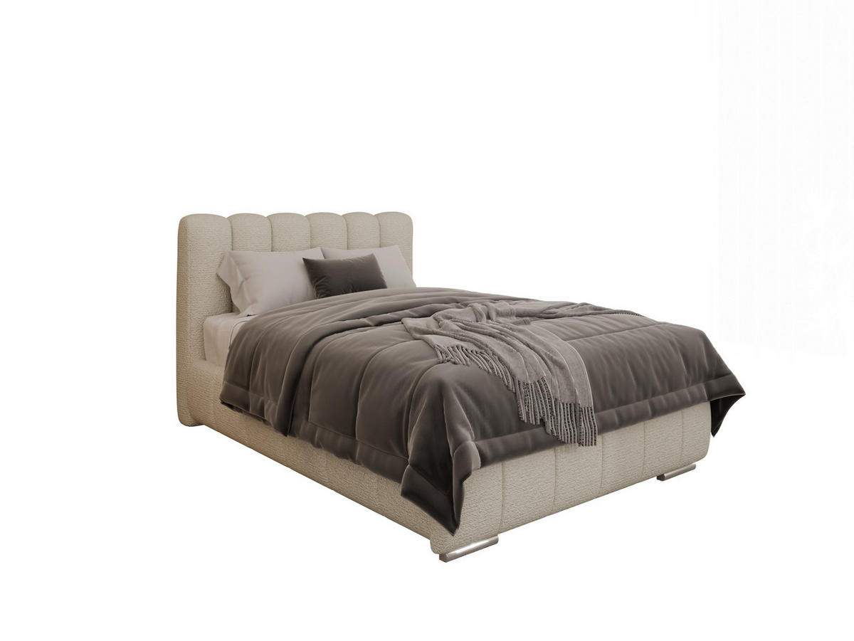 POLSTERBETT Zaira 120x200cm – Elegantes Polsterbett für modernen Wohnstil , ohne matratze, creme - Creme, Holz (120/200cm) - Panda Möbel