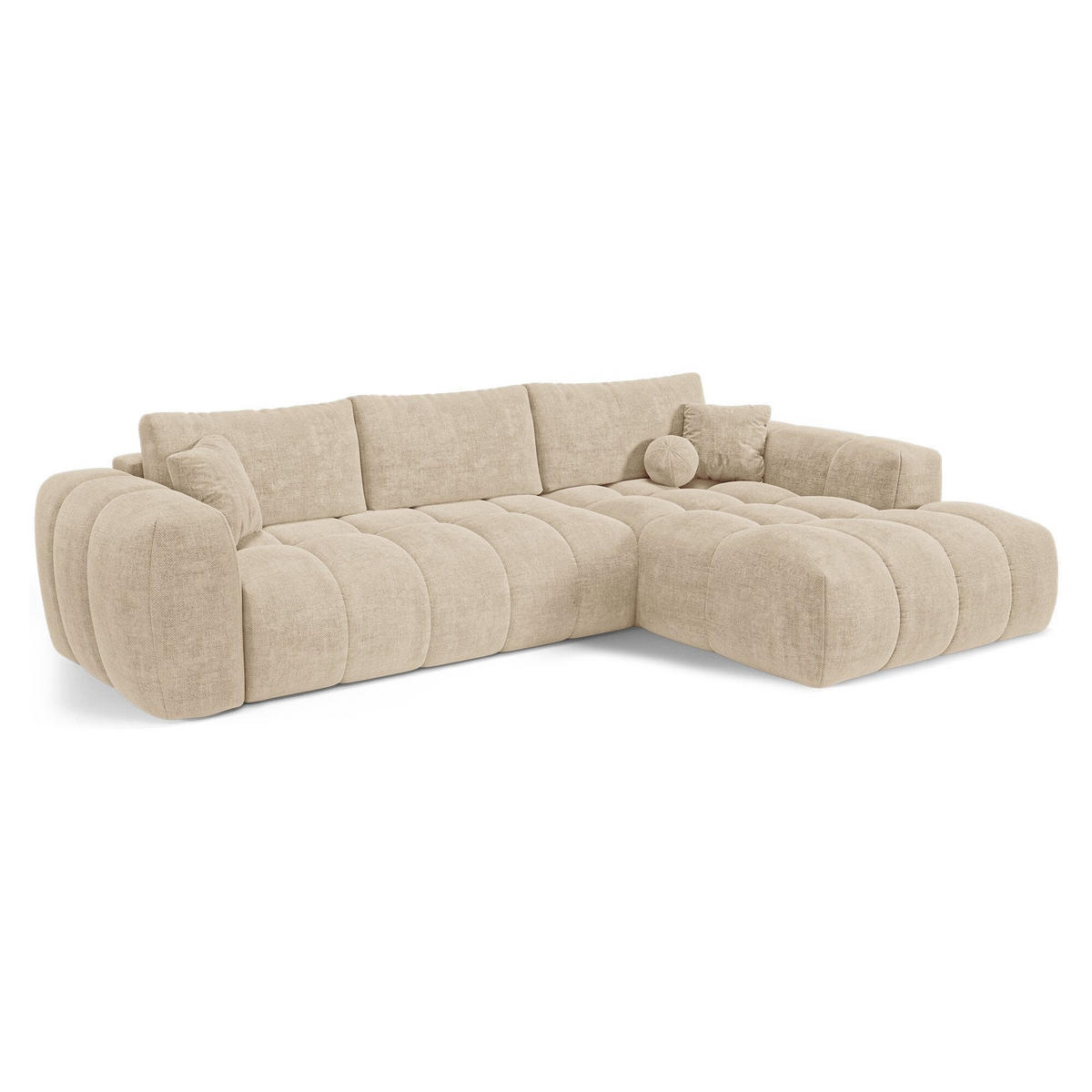 ECKSOFA rechtwinklig SKY Köpergewebe Beige 310cm - Beige, Textil (310/180cm) - Premium Interiors