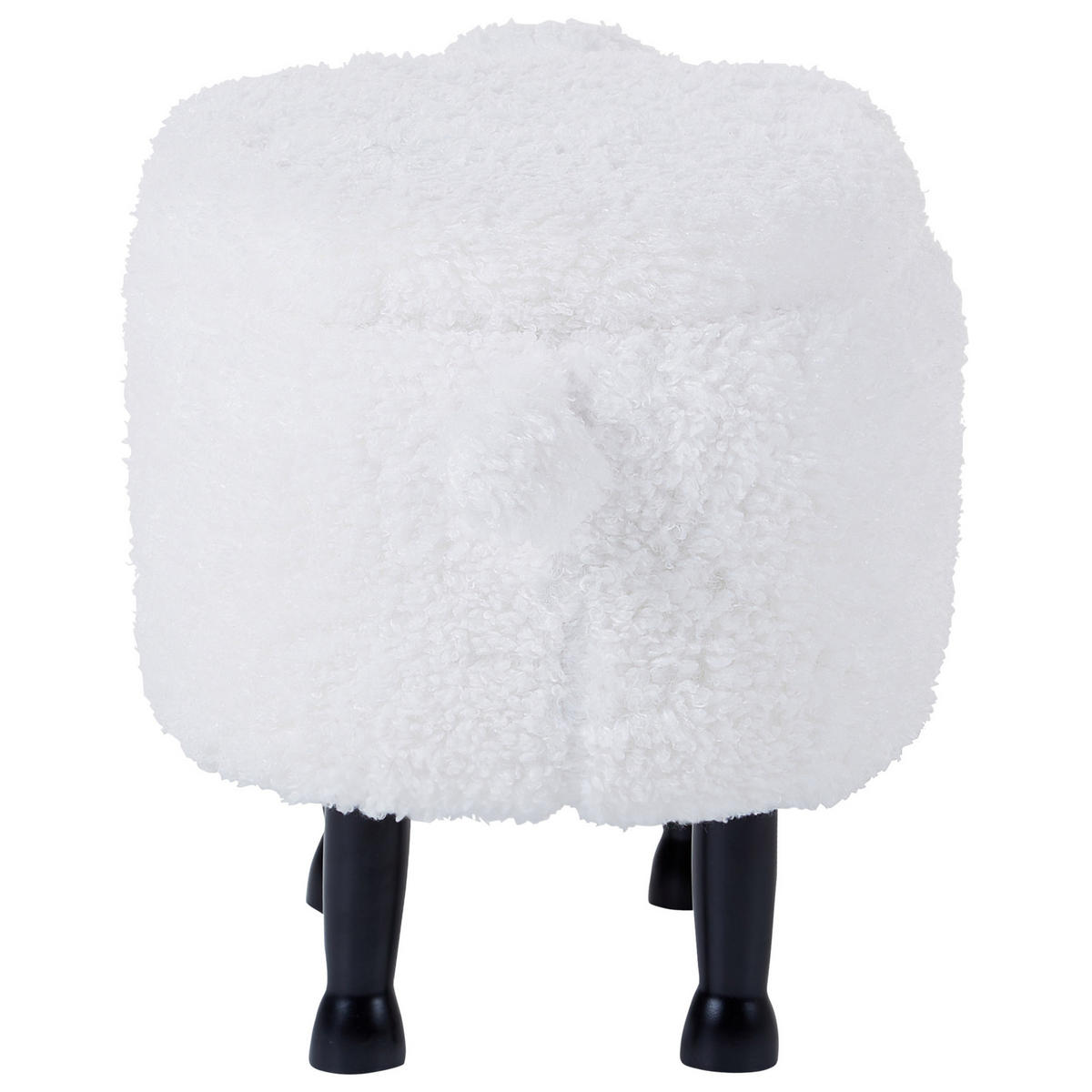 TIERHOCKER Sheep 35/55/40 cm - Weiß, Kunststoff/Textil (55/40/35cm) - Beliani