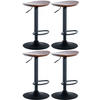 BARHOCKER 4er Set Holz walnuss - Walnussfarben/Schwarz, Holz/Metall (41/56/38.5cm) - CLP