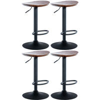BARHOCKER 4er Set Holz walnuss - Walnussfarben/Schwarz, Holz/Metall (41/56/38.5cm) - CLP