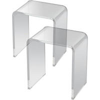BEISTELLTISCH 2-teiliges Set Acryl Transparent 415 x 305 x 460 mm - Transparent, Kunststoff (30.5/41.4/46cm)