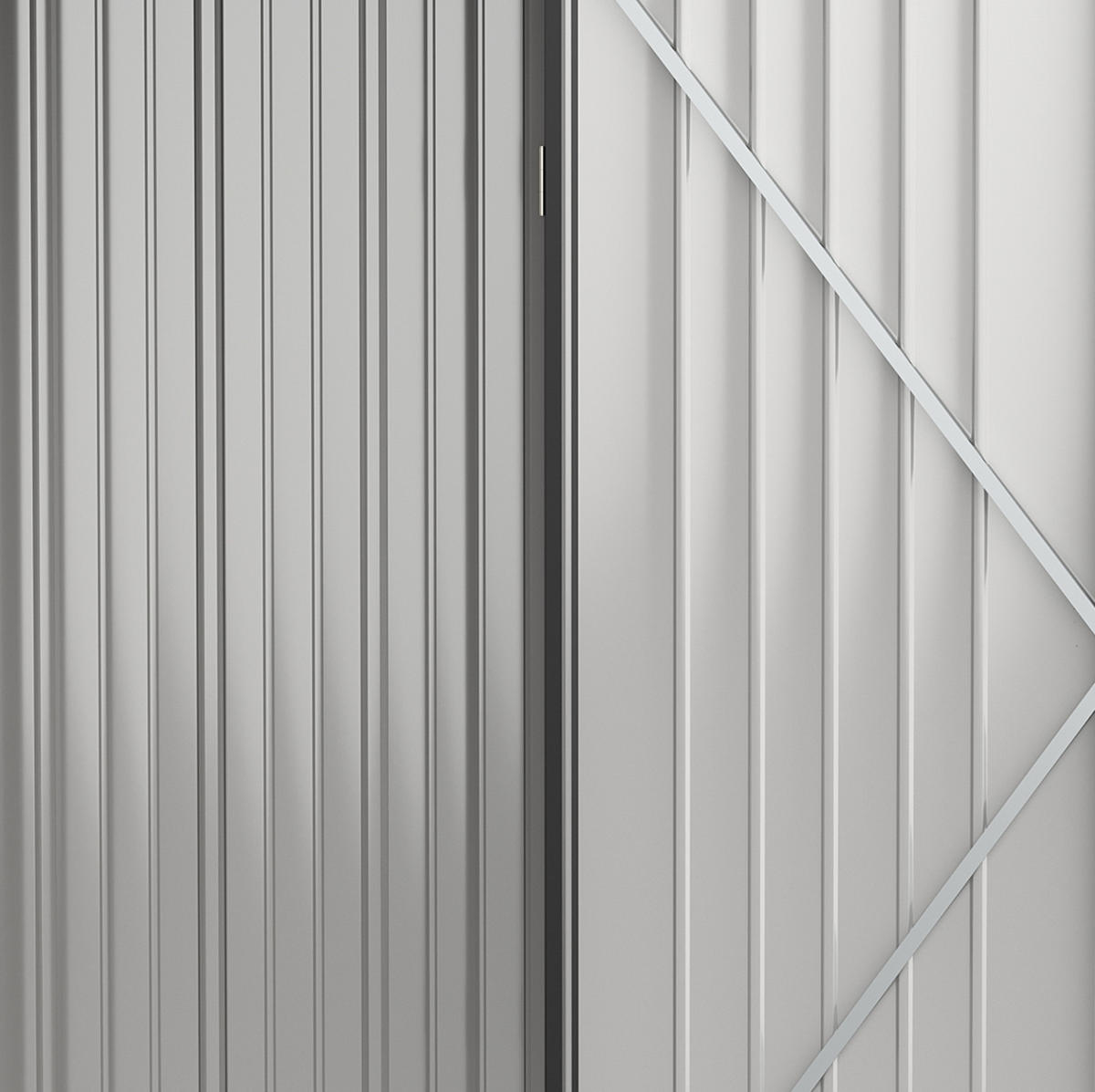 GERÄTEHAUS 161,5/94,5/183/196 cm mit abschließbarer Tür und Pultdach aus verzinktem Stahl, Schwarz - Schwarz, Metall (94.5/196/161.5cm) - Redom