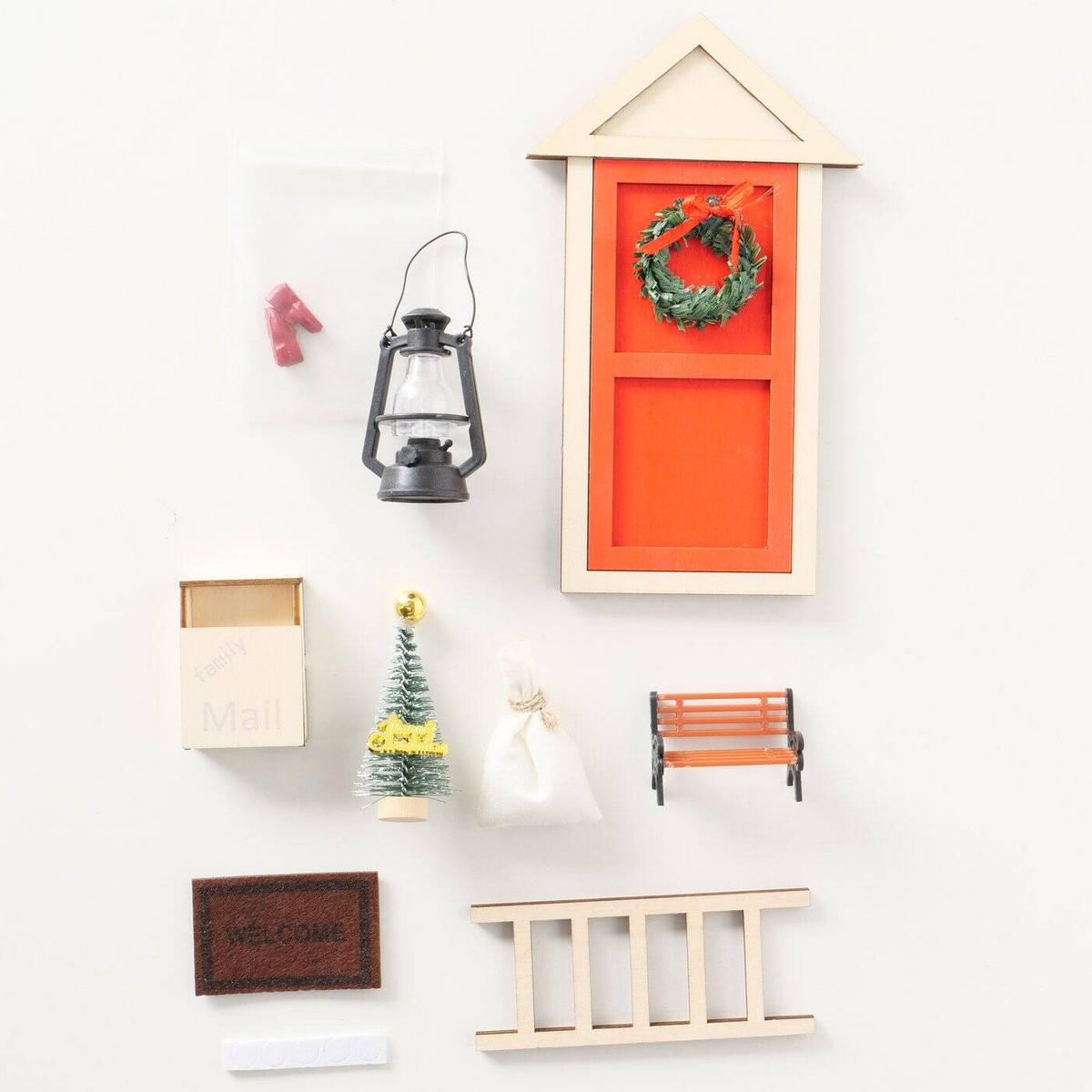 ELFEN-TÜR Wanddekoration 17 cm - Multicolor, Holzwerkstoff (10/17/3cm) - Boltze Home