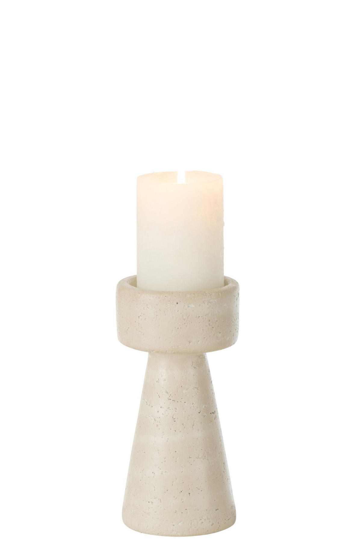 KERZENHALTER OLINA - Zement - Beige - Beige, Stein (10/20/10cm) - J-Line