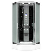 FERTIGDUSCHE Dusche D58-53M1-EC Schwarz 90x90 - Schwarz, Glas/Kunststoff (90/90/225cm) - AcquaVapore by Sandra Jentho