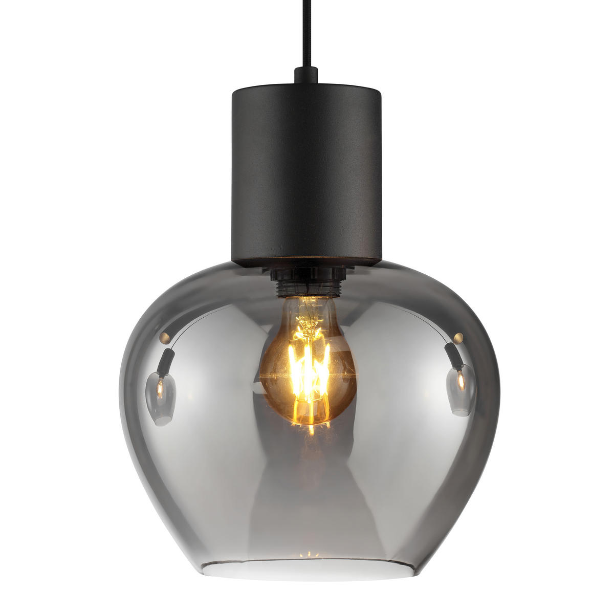 LED DECKENLEUCHTE Ligari Schwarz/Rauchglas 23/123/150 cm - Multicolor, Kunststoff (23/123/150cm) - Brilliant