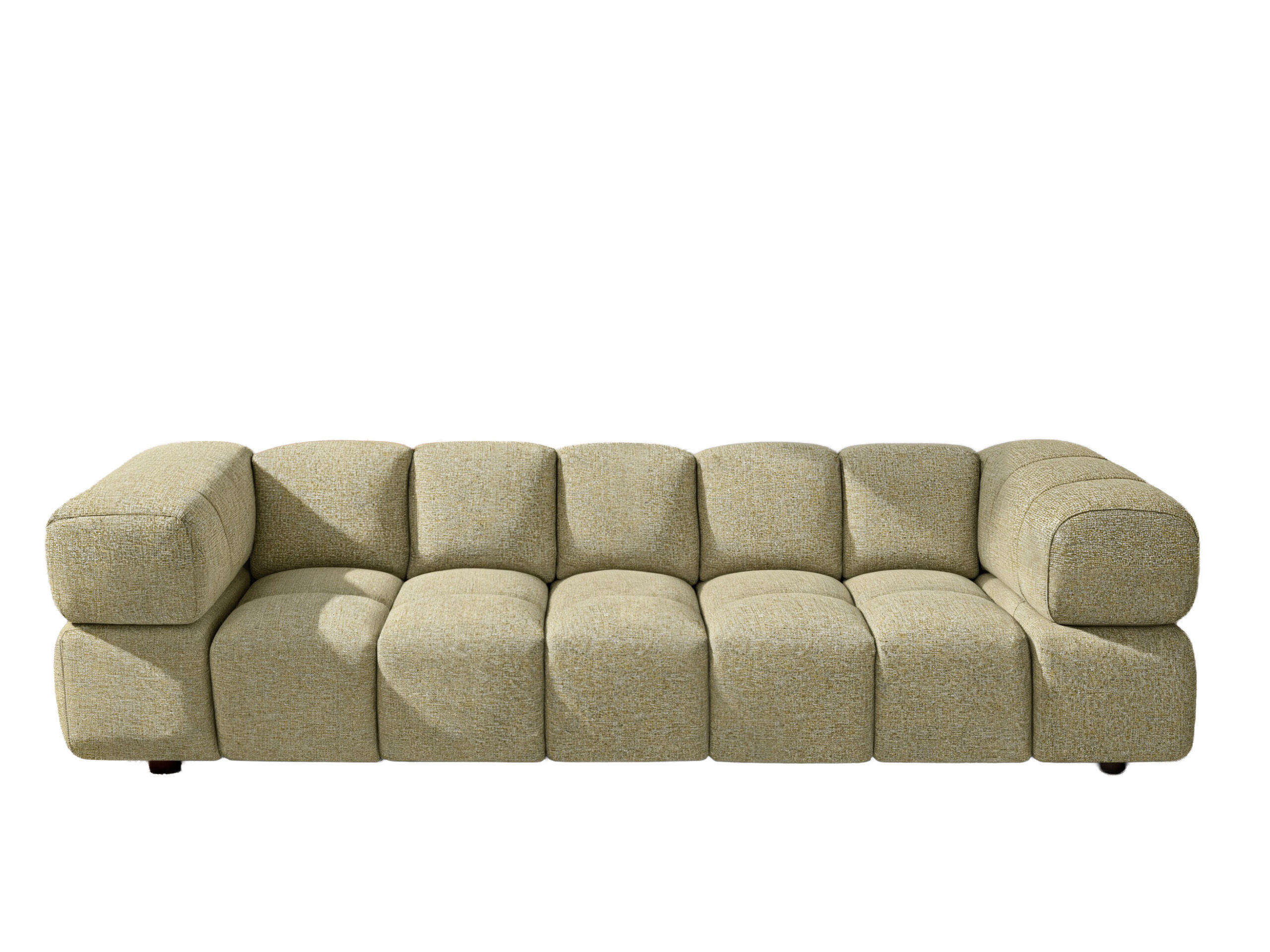 SOFA 4-Sitzer, Couch, Chenille Stoff Puente, Hellgelb, Averro - Hellgelb, Holz (280/70/96cm) - Kaiser Möbel