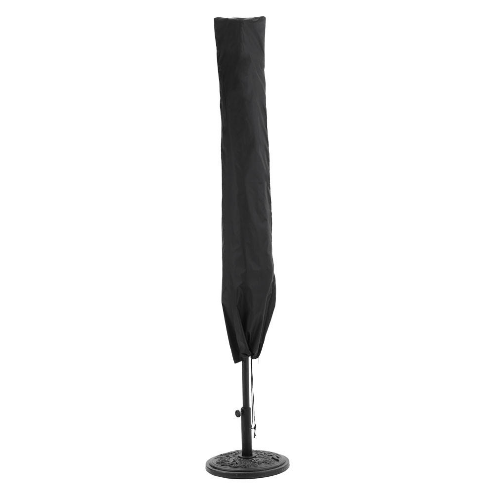 SCHUTZHÜLLE für Sonnenschirm aus Oxford-Gewebe mit PVC in Schwarz wasserdicht UV-beständig mit Reißverschluss und Kordelzug 30/48 × 185 cm - Schwarz, Kunststoff (30/185cm) - Livingandhome
