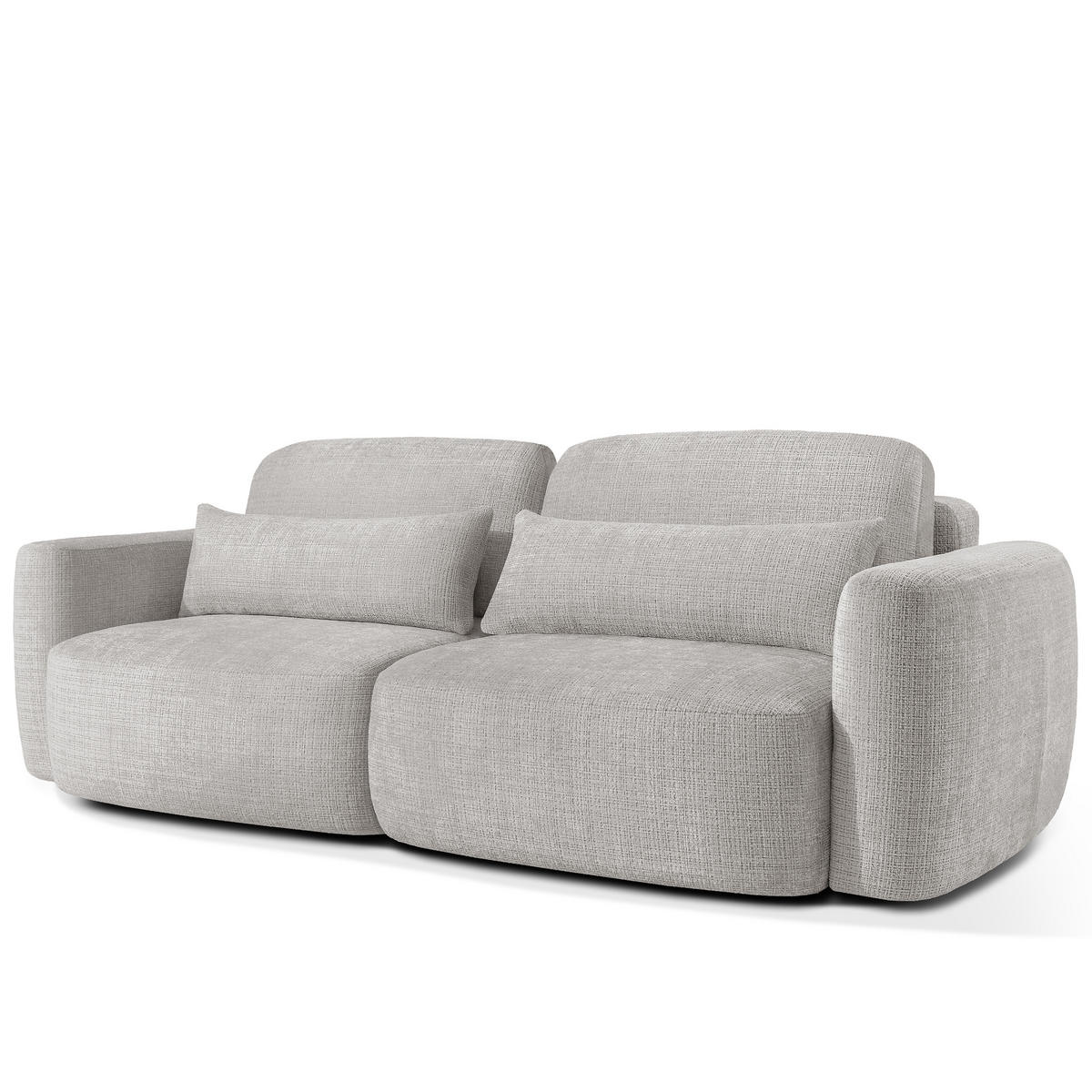 SITZGARNITUR ELOSA - Hellgrau, Holz/Textil (245/85/115cm) - KONSIMO®