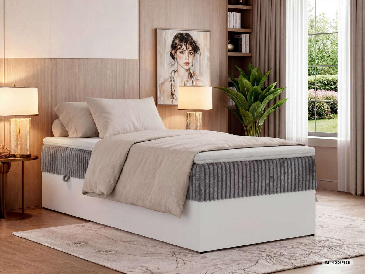 AMERICKÁ POSTEĽ TRAVIT ZERO 90 90/200 - Sivá Manšester - Topper T25 - H4 (tvrdý) - čierna/sivá, textil/plast (90/200cm) - MKS
