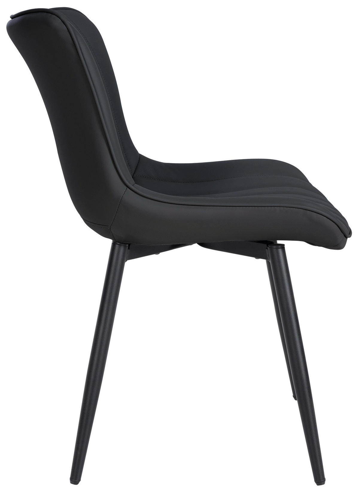 STUHL Lederlook schwarz - Schwarz, Textil/Metall (50/81/61cm) - CLP