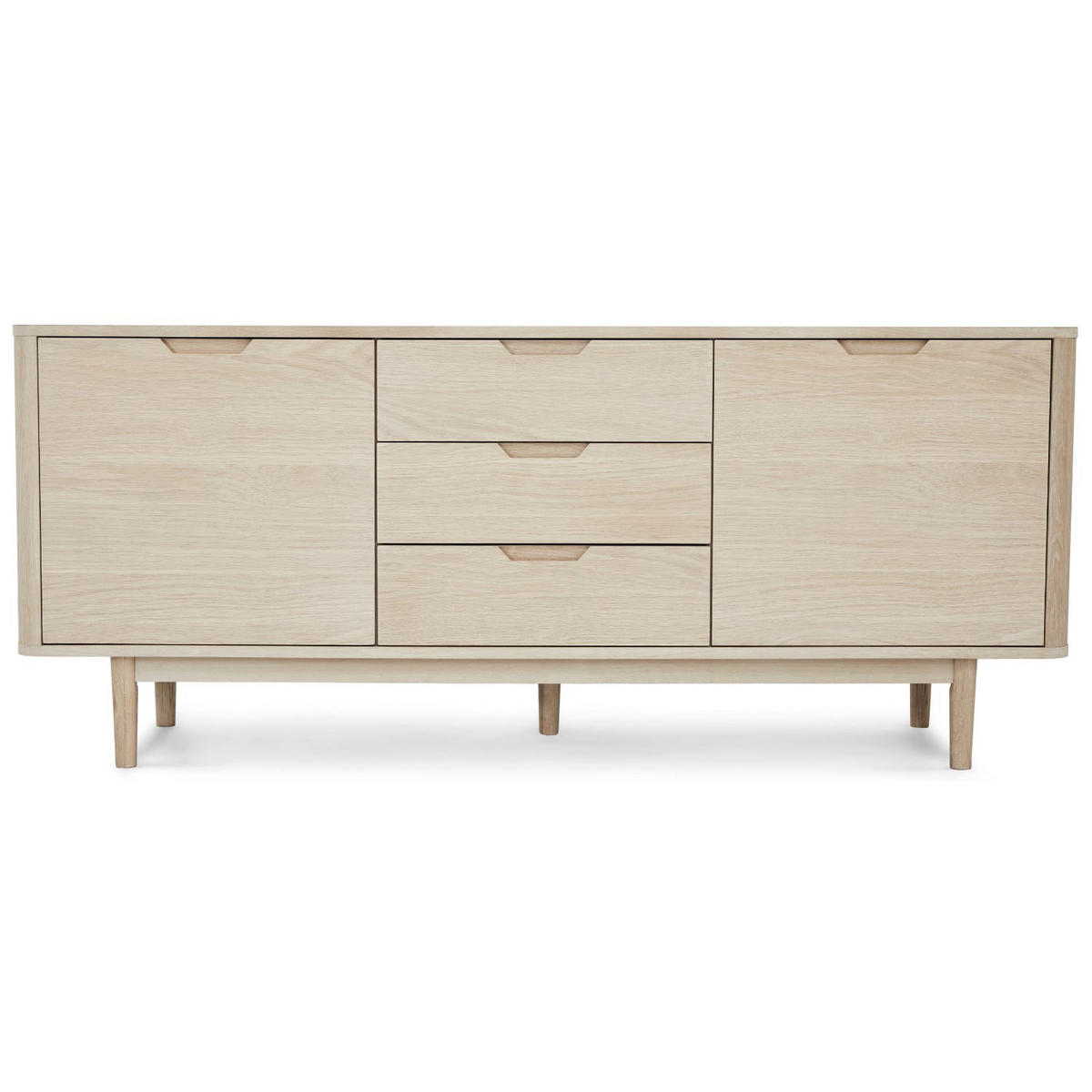 SIDEBOARD Eiche massiv - Eichefarben, Holz (180/75/45cm) - Furnhouse
