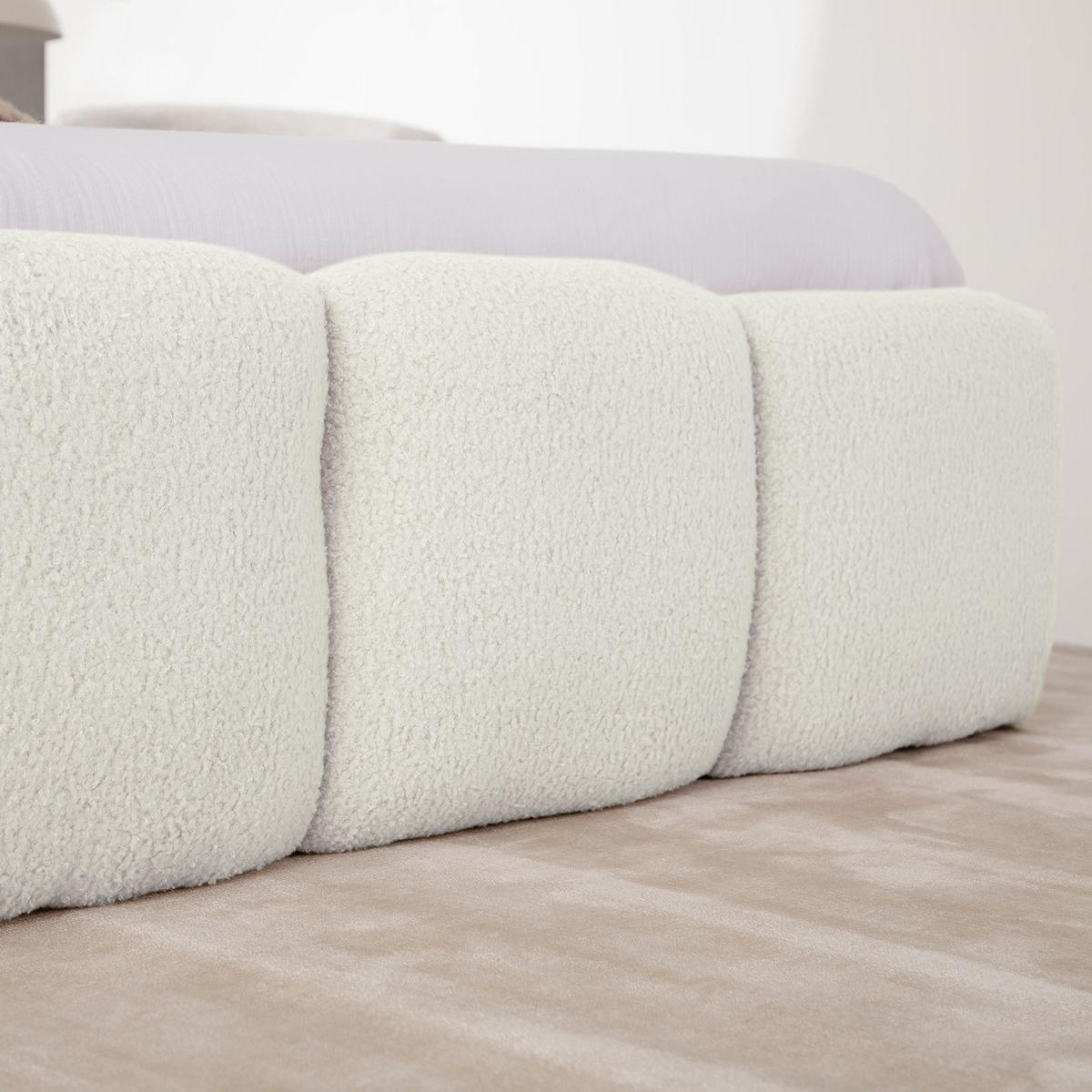 POLSTERBETT CLOUDY 180x200 cm cremeweiß - Creme, Textil (180/200cm) - IDIMEX