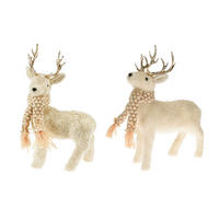 LAALU DEKORATION-SET Hirsch creme 22 x 35 cm - Creme, Kunststoff (30/25/40cm) - LAALU