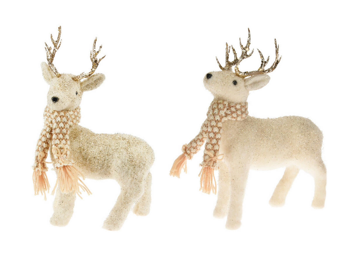 LAALU DEKORATION-SET Hirsch creme 22 x 35 cm - Creme, Kunststoff (30/25/40cm) - LAALU