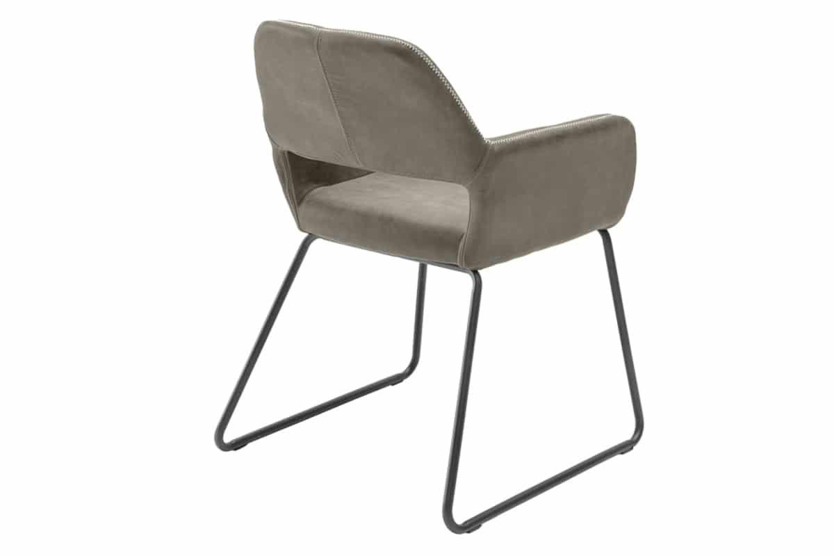 STUHL MUSTANG Microfaser Taupe 80 cm - Taupe/Schwarz, Textil/Metall (57/77/61cm) - riess-ambiente
