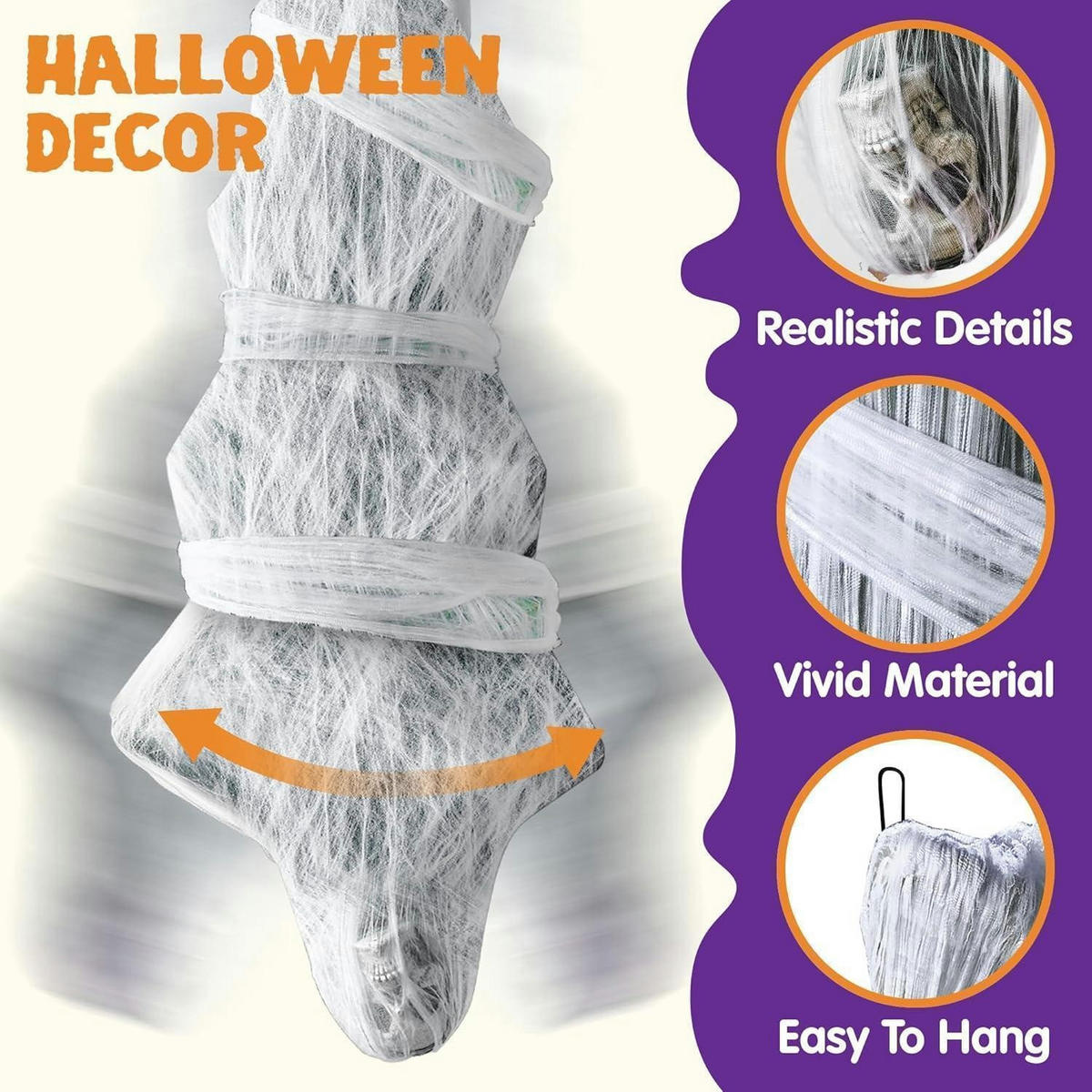 HÄNGENDE Leiche Halloween 180 cm - Weiß, Kunststoff (19.6/18.4/36.8cm)