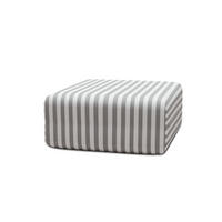 OUTDOOR-POUF mit Streifen, weiß und grau - Grau, Textil (95/42/95cm)