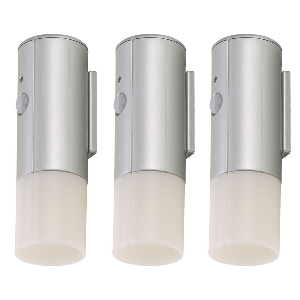 LED WANDLEUCHTE Silber Metall 3er Set - Silberfarben, Kunststoff (4/12.5/4cm)