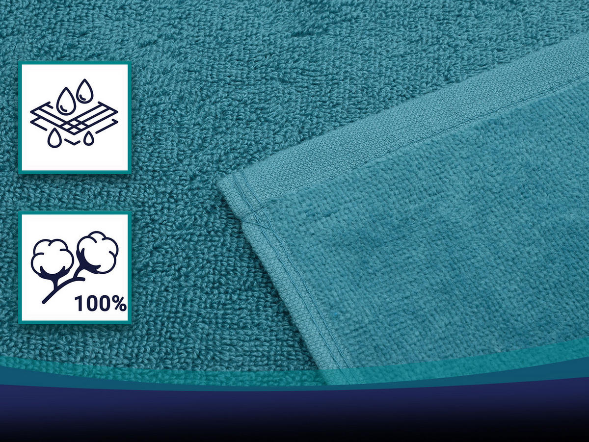 STRANDTUCH, 100x200 cm, 100% Baumwolle, Blau - Petrol, Textil (100/200cm) - Zollner