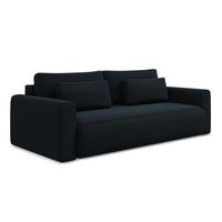 3-SITZER SOFA mit Schlaffunktion Samt Stoff Blau - Blau/Schwarz, Kunststoff/Textil (238/82/105cm) - LaMiaSofa