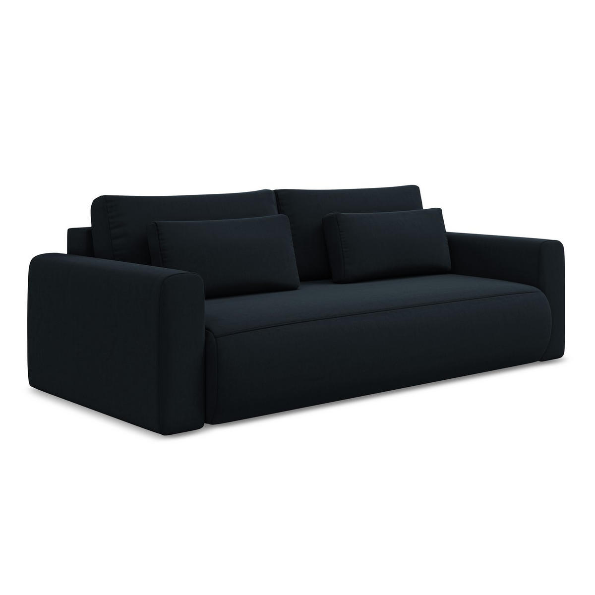 3-SITZER SOFA mit Schlaffunktion Samt Stoff Blau - Blau/Schwarz, Kunststoff/Textil (238/82/105cm) - LaMiaSofa