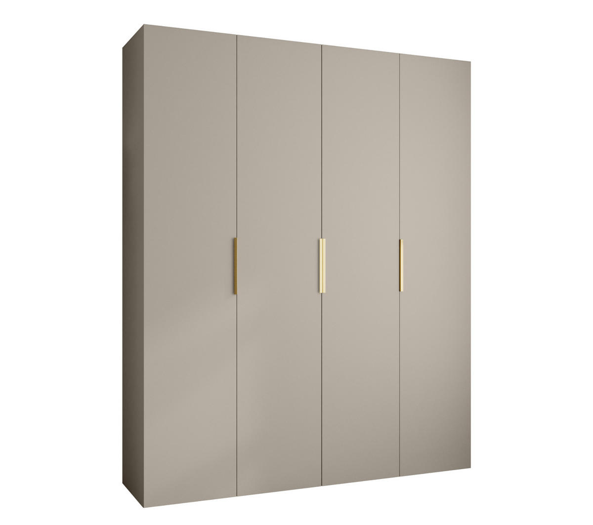 DREHTÜRENSCHRANK 245,5/200/40 4-türig - Kaschmir/Goldfarben, Holz/Metall (200/245.5/40cm) - Abiks Möbel