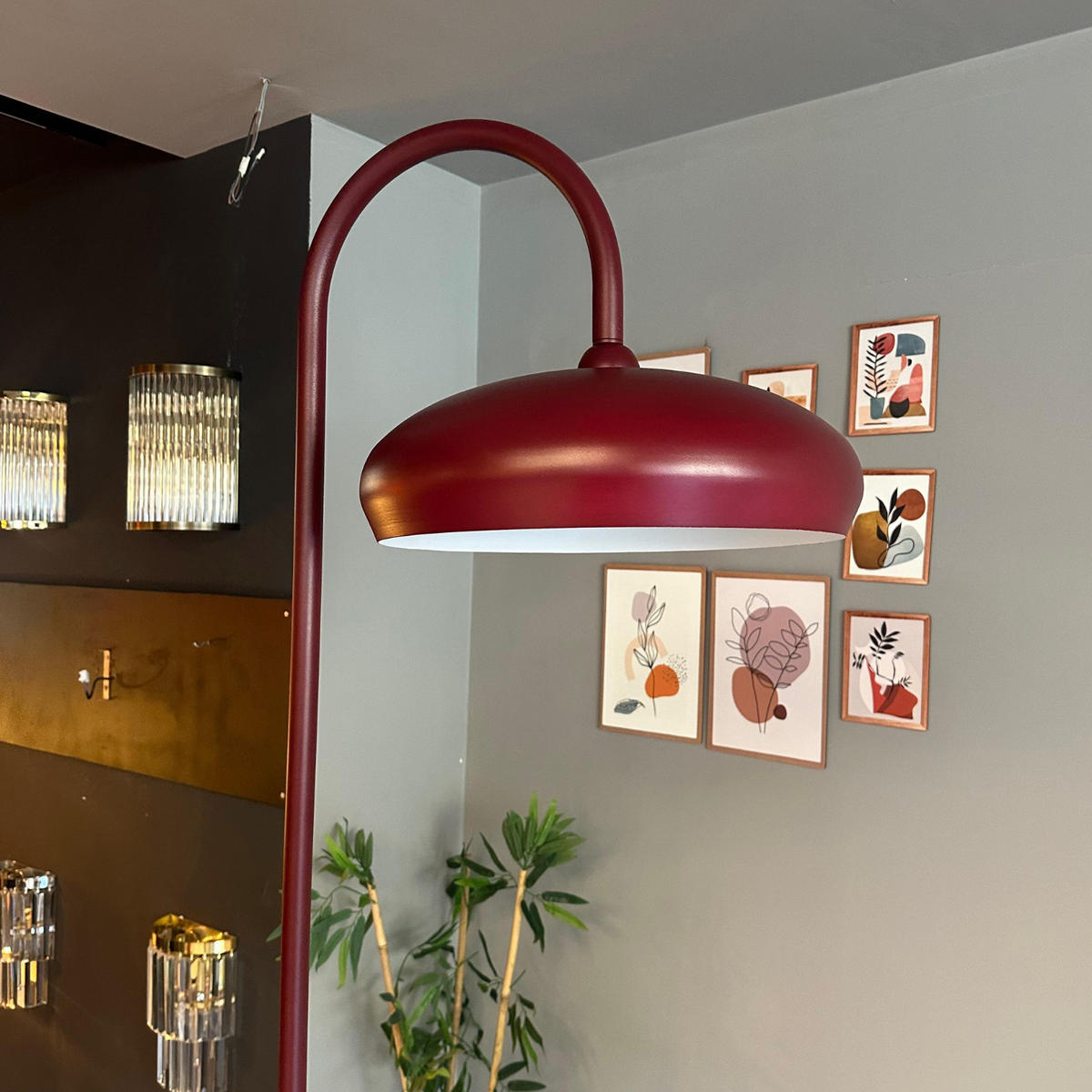 STEHLAMPE Bralo 180 Cm - Bordeaux, Metall (37/37/180cm) - Bamyum