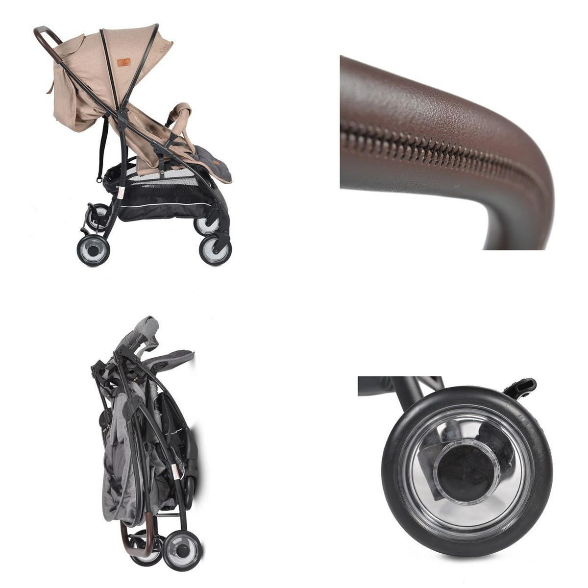 KINDERWAGEN London beige Buggy, Aluminiumrahmen, verstellbare Rückenlehne - Beige, Metall (60/48/95cm) - Cangaroo