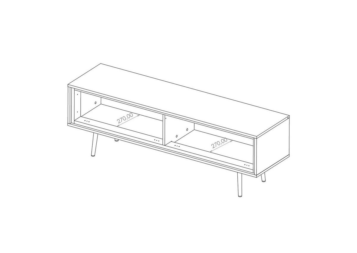 TV-SCHRANK Torina Kaschmir, mit goldenen Beinen - Kaschmir/Goldfarben, Holzwerkstoff/Metall (150/50/40cm) - Bettso