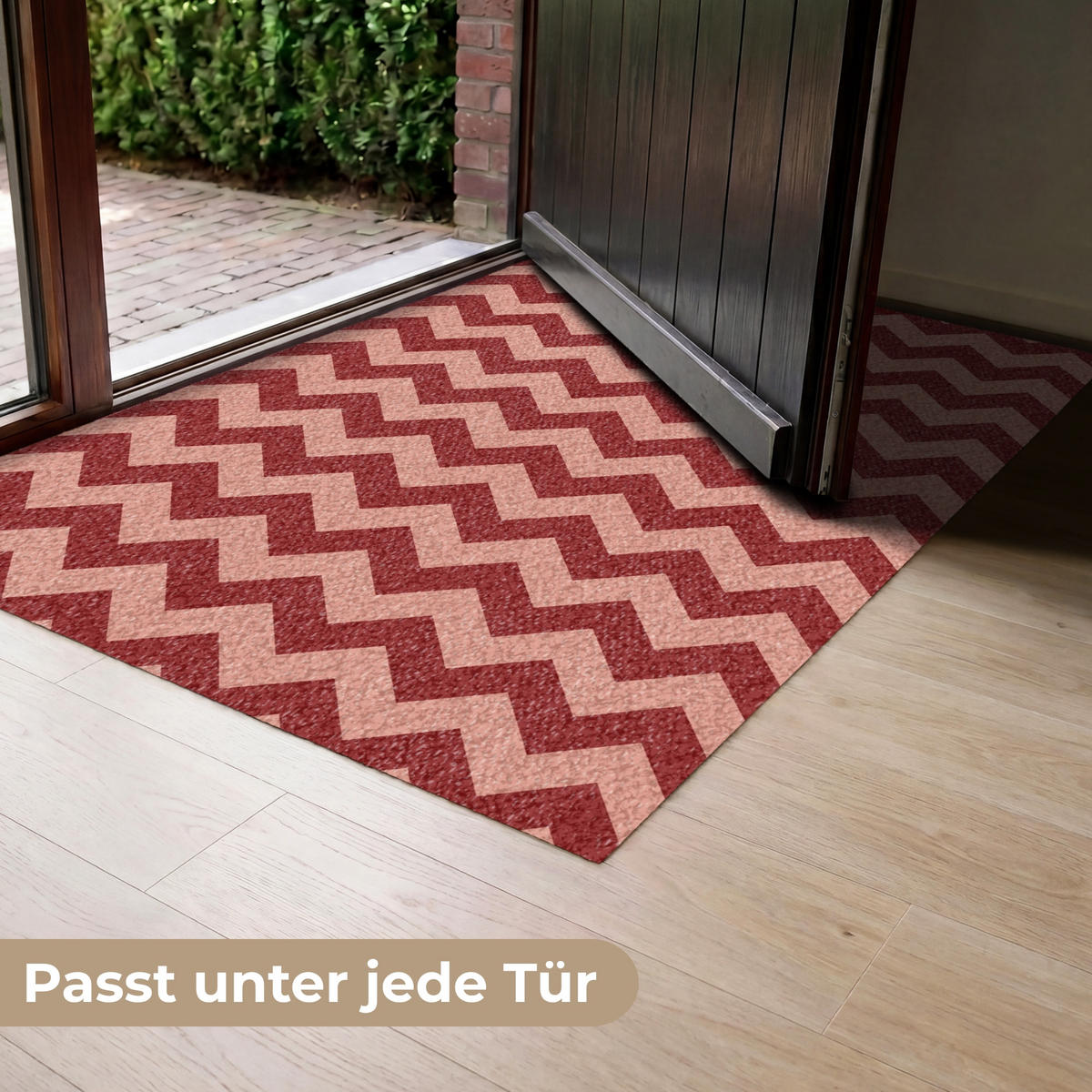 ROHOŽKA Klikatá - Pruhy - Vzor - Červená 120x80 cm - bordeaux, textil/umělá hmota (120/0.4cm) - MuchoWow