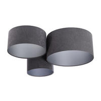LAMPENSCHIRM Grau 75/34 cm - Silberfarben, Kunststoff (34/75/34cm) - KUNSTLOFT