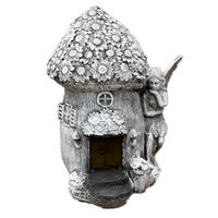 FEEN- und Elfenhaus aus Steinguss, handgefertigt, frostsicher - Grau, Stein (20/24/15cm) - stoneandstyle