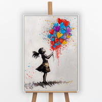 GEMÄLDE Farbige Herzen Schattenfugenrahmen Weiß 70x50 cm - Weiß, Holz (70/50cm) - YS-art gallery