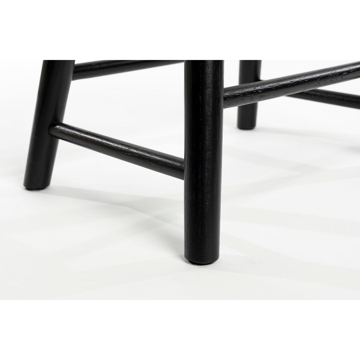 FUSSHOCKER Vander Fußhocker/ Zitshocker Schwarz - Schwarz, Holz (43/46/33cm) - Housecraft Living