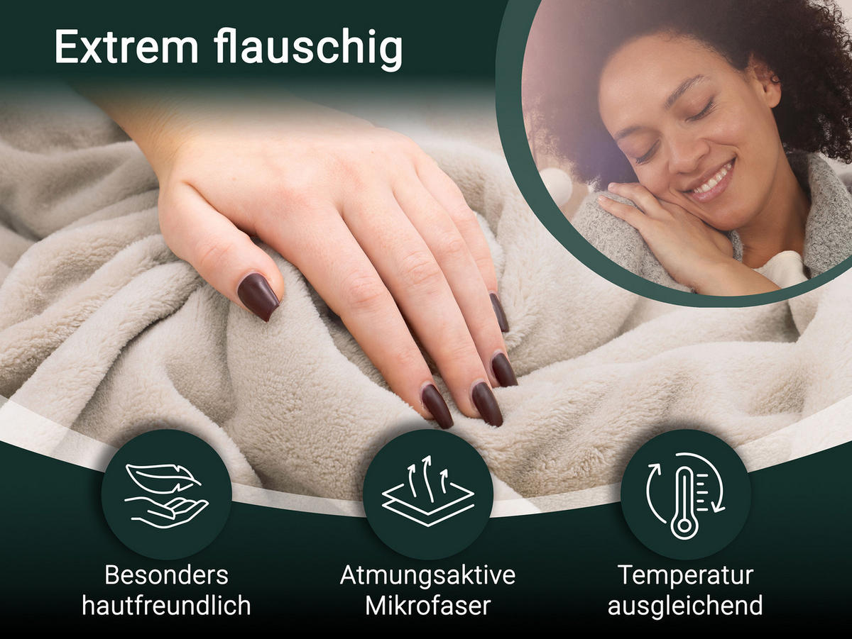 KUSCHELDECKE, 150x200 cm, 100% Polyester, Weiß - Beige, Textil (150/200cm) - Zollner
