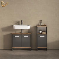BADEZIMMERMÖBEL-SET Amalfi Anthrazit/Goldkraft Eiche 2 Teile - Honigeiche/Anthrazit, Holzwerkstoff (63.8/57/26.3cm) - Livinity®