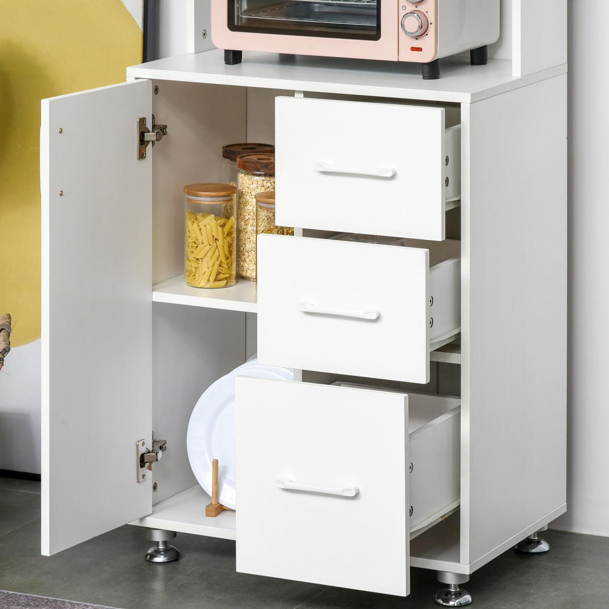 HIGHBOARD DE-11283 2 Türen Weiß - Weiß, Holzwerkstoff (40/160/60cm) - ComfortXL