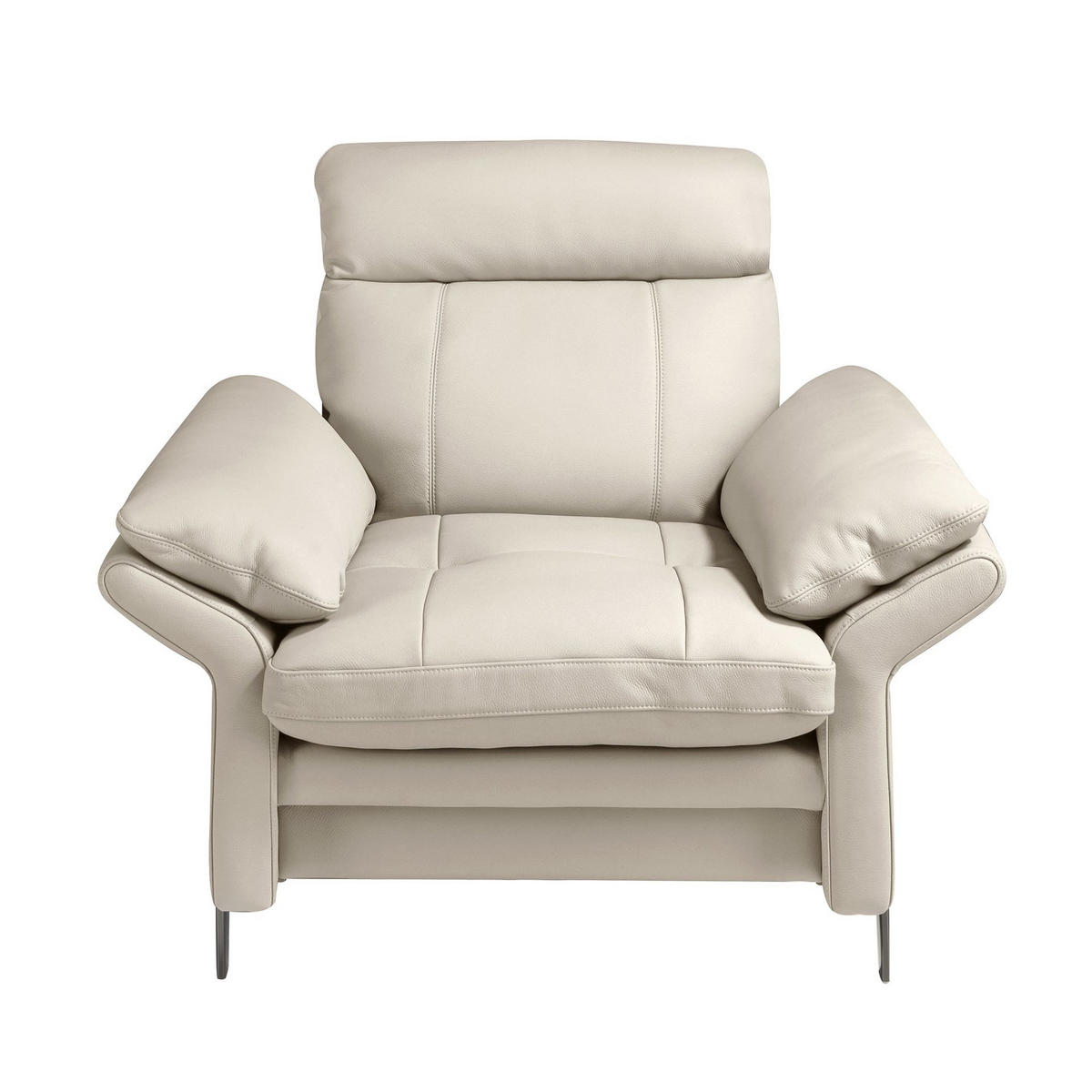 SESSEL Sessel aus taupegrauem Leder 110/96/94 cm - Taupe/Greige, Leder/Metall (110/94/96cm) - ANGEL CERDA