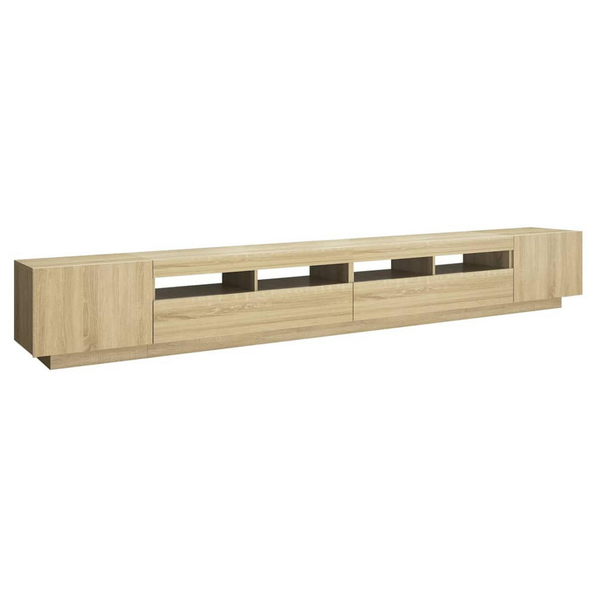 TV-SCHRANK Mit Led-Leuchten Sonoma-Eiche 300/35/40 Cm - Braun, Holzwerkstoff (300/40/35cm) - vidaXL